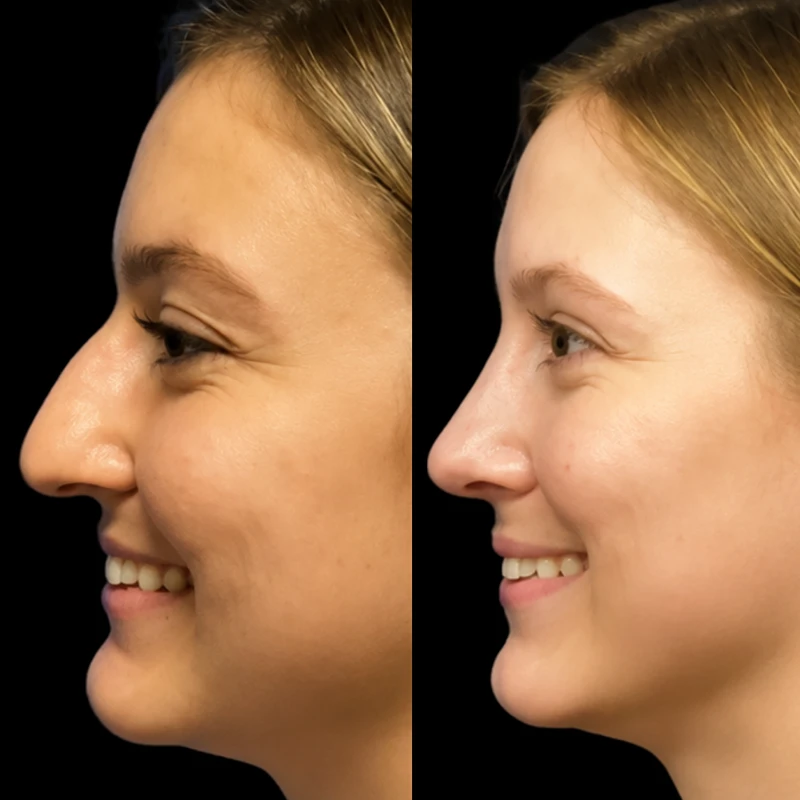 Rhinoplasty before and after tip and bridge reshaping NJ
